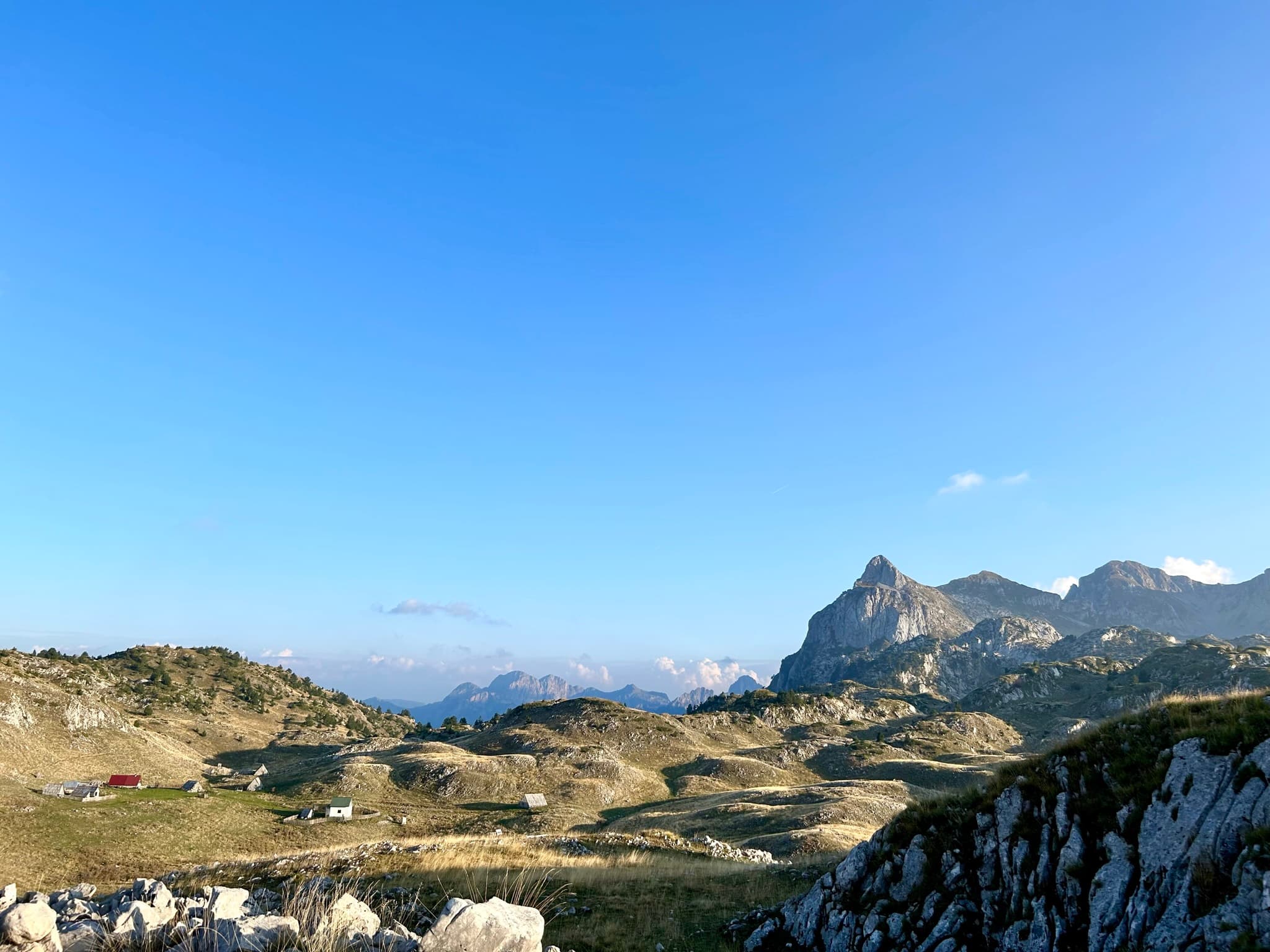 Alpine landscape with peaks
